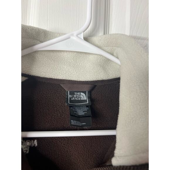 The North Face Brown and Cream Fleece Full Zip Jacket Sz: Small - Picture 4 of 5